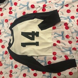 Brandy Melville Black and White Long Sleeve Tee